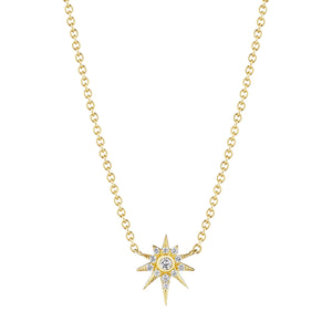 18k Yellow Gold Diamond Star Pendant