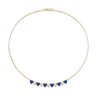 Alternating Heart Shape Diamond & Sapphire Necklace