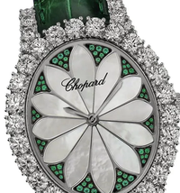 Chopard L'Heure Du Diamant 18K White Gold & Diamonds & Emeralds Lady's Watch