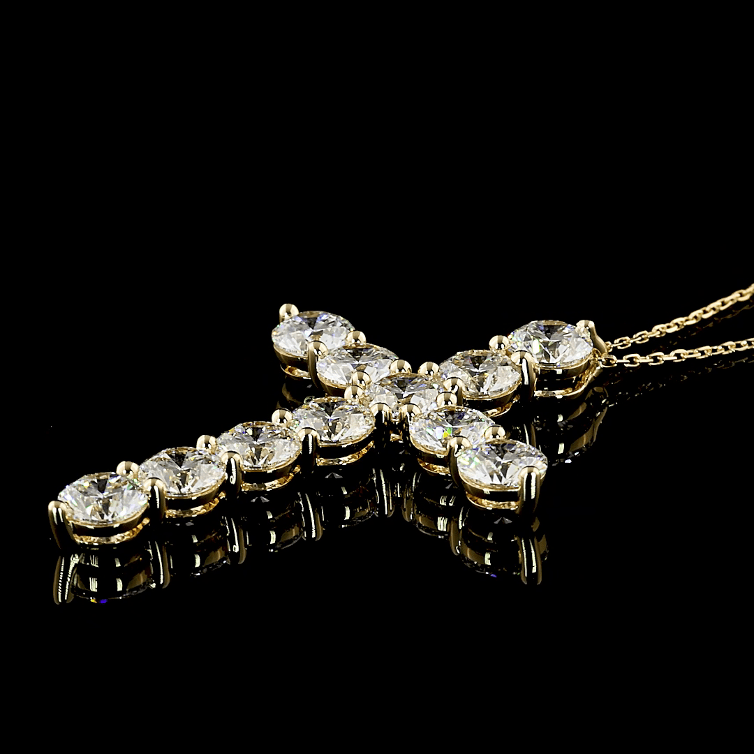 5.4 Carat Lab Grown Diamond Cross Necklace