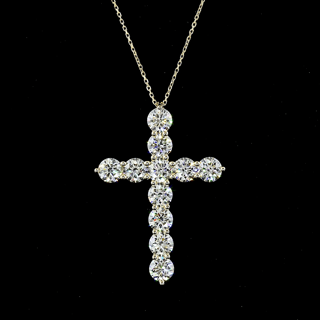 5.4 Carat Lab Grown Diamond Cross Necklace