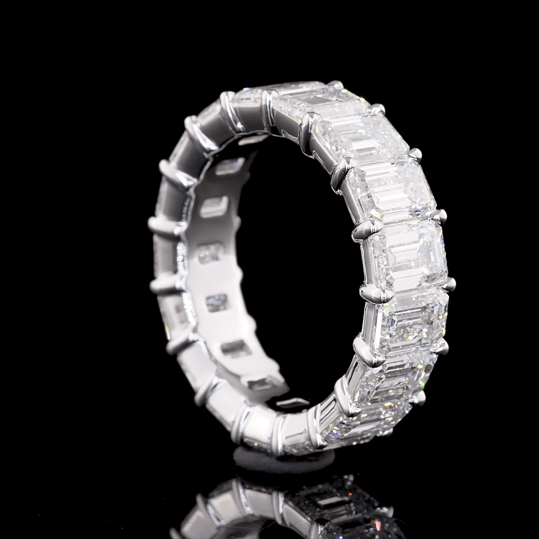 6 Carat Emerald Lab Grown Diamond Eternity Ring