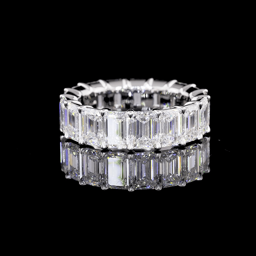 6 Carat Emerald Lab Grown Diamond Eternity Ring