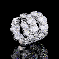 5 Carat Lab Grown Oval Shape Diamond Huggie Earrings