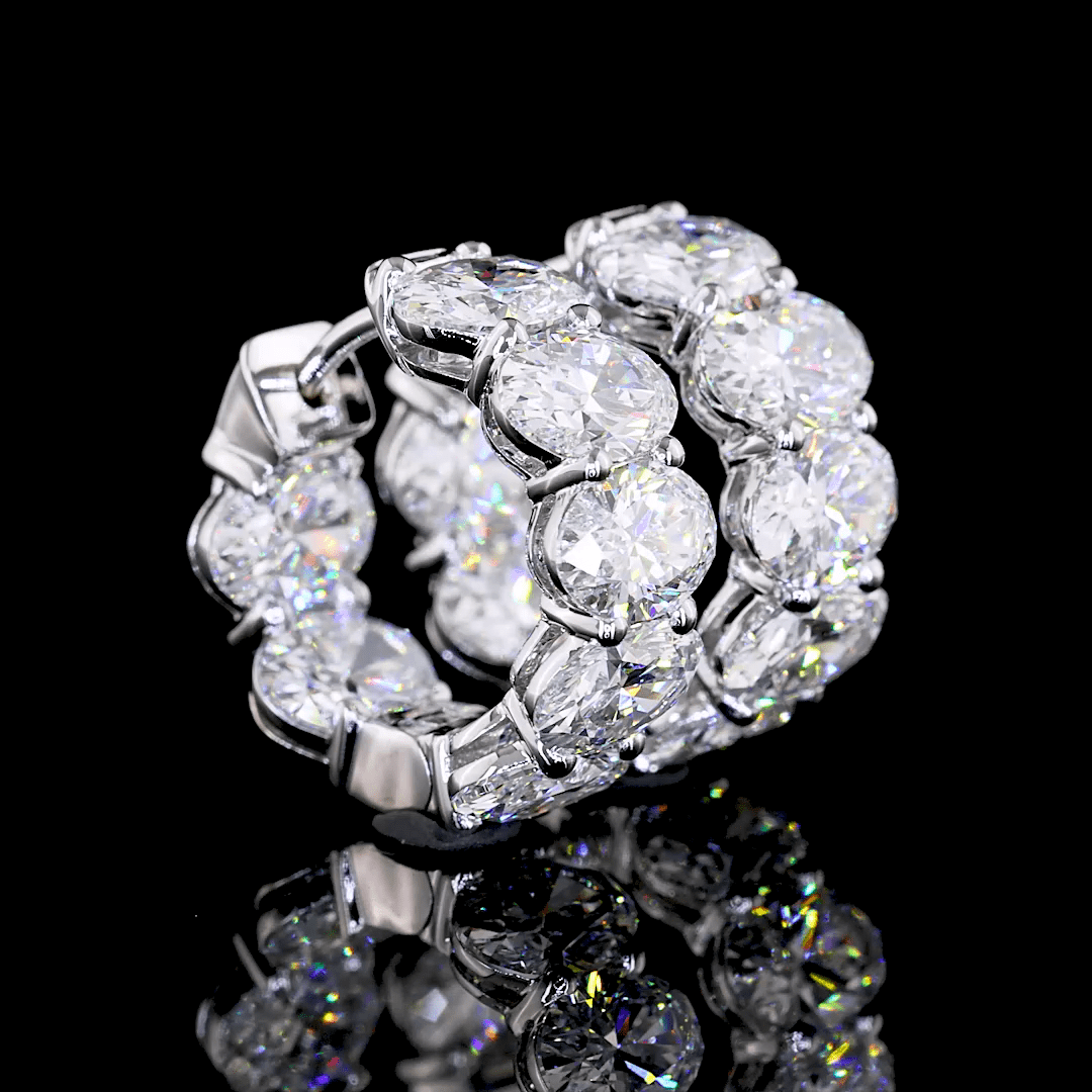 5 Carat Lab Grown Oval Shape Diamond Huggie Earrings