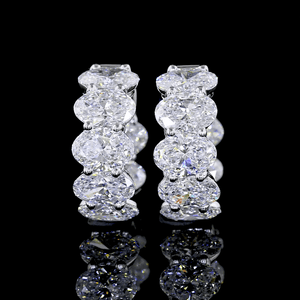 5 Carat Lab Grown Oval Shape Diamond Huggie Earrings