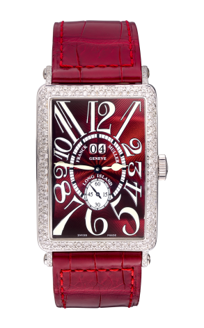 Franck Muller Long Island Big Date 18K White Gold & Diamonds Ladies Watch