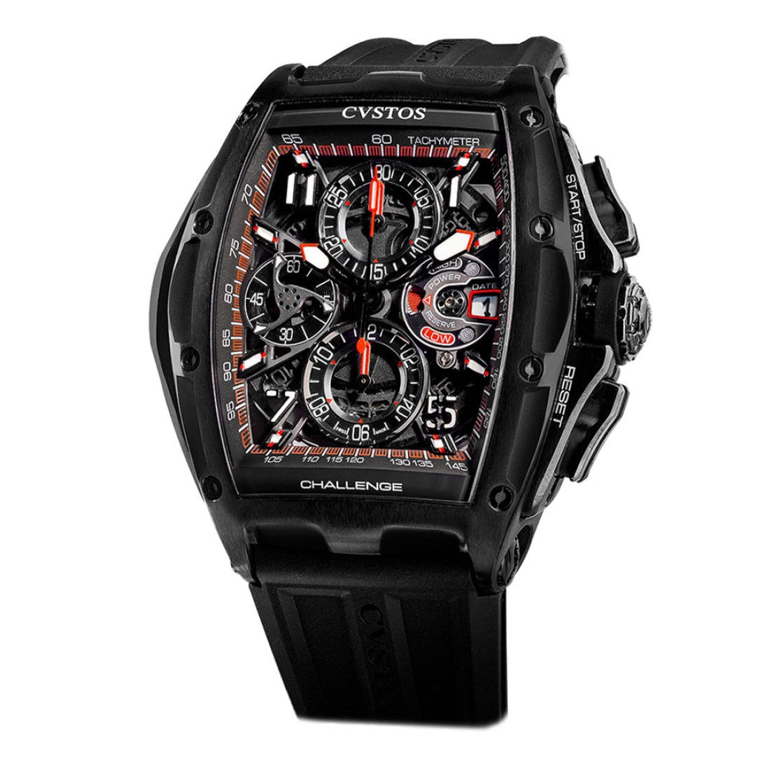 Cvstos Chrono Black Steel / Black-Red Chronograph-S B00107.4102004