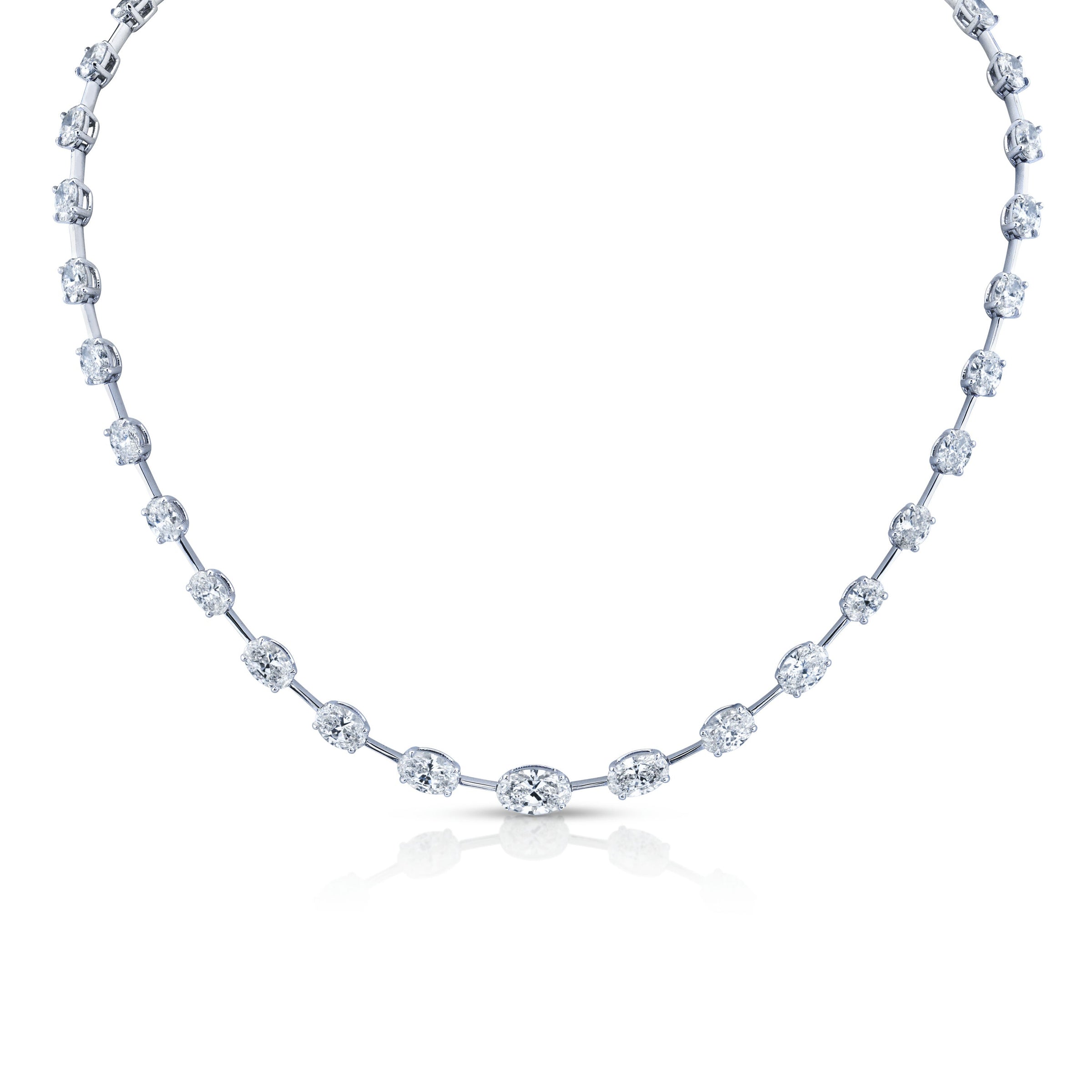 Graduated Oval Diamond Necklace