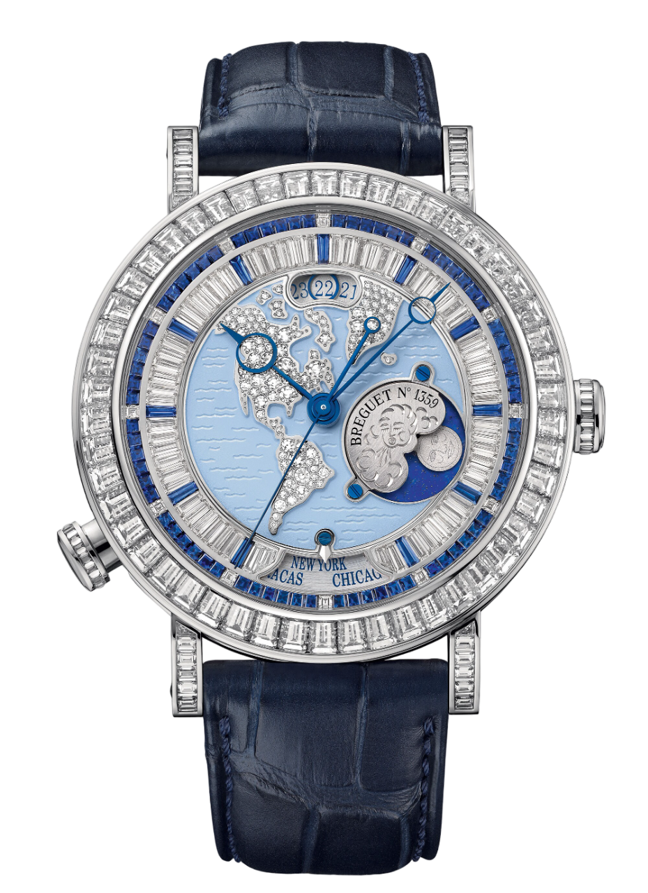 Breguet Classique “Hora Mundi” America-Oceania Platinum & Diamonds & Sapphires Men's Watch