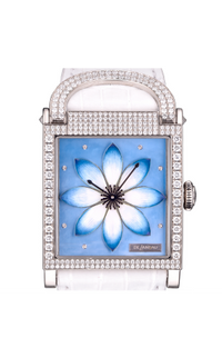 DeLaneau " Luckee Lotus" ADO 18K White Gold & Diamonds Lady's Watch