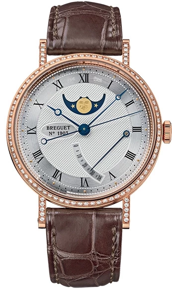 Breguet Classique Moon Phase 18k Rose Gold & Diamonds Men's Watch