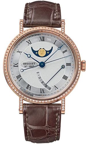 Breguet Classique Moon Phase 18k Rose Gold & Diamonds Men's Watch
