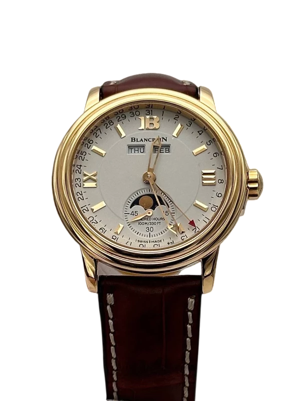 Blancpain Léman Moon Phase Complete Calendar 18K Yellow Gold Men's Watch