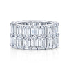 Double Row Emerald Cut Diamond Eternity Band