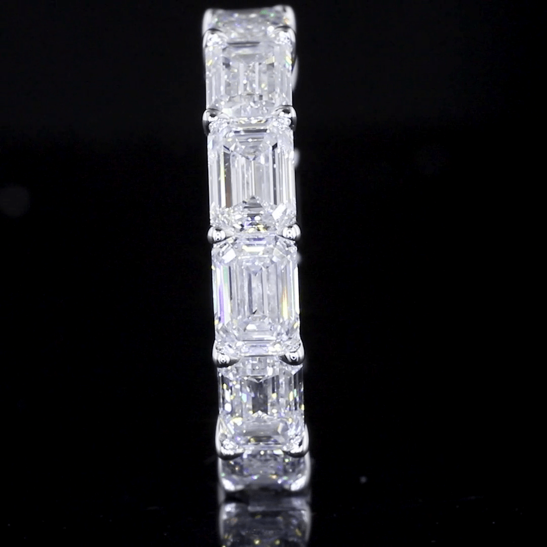 6 Carat Emerald Lab Grown Diamond Eternity Ring