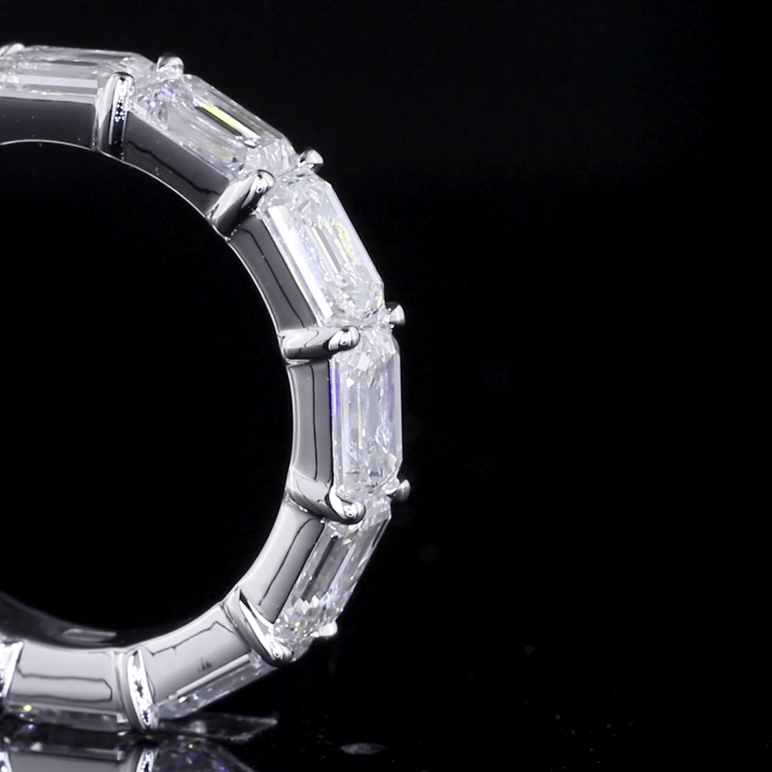 6 Carat Emerald Lab Grown Diamond Eternity Ring