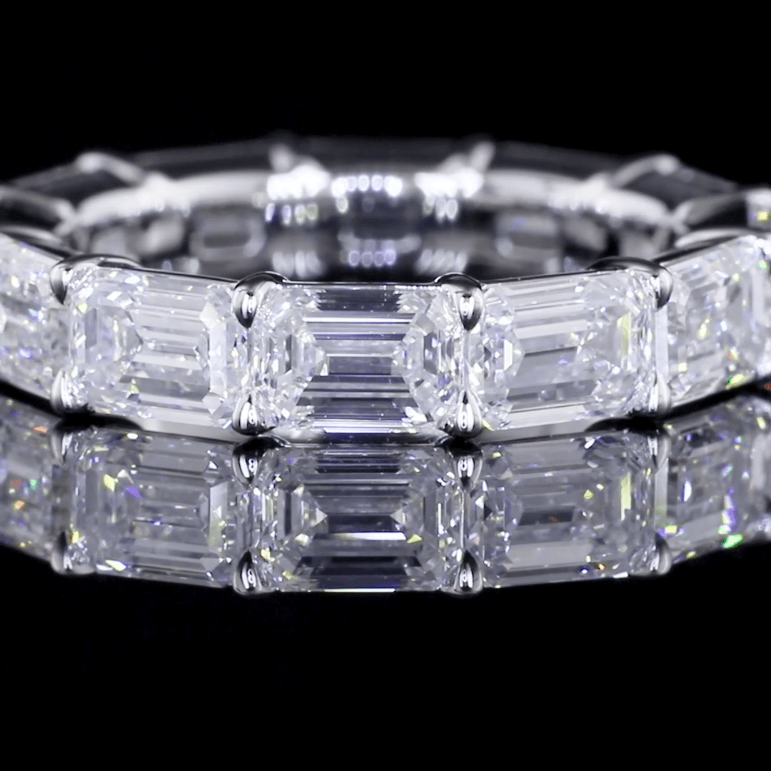 6 Carat Emerald Lab Grown Diamond Eternity Ring