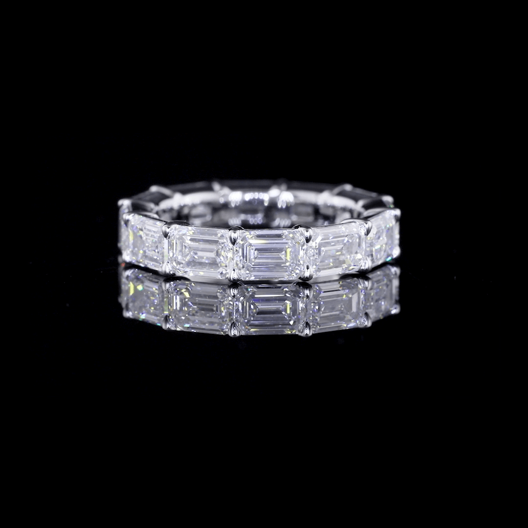 6 Carat Emerald Lab Grown Diamond Eternity Ring