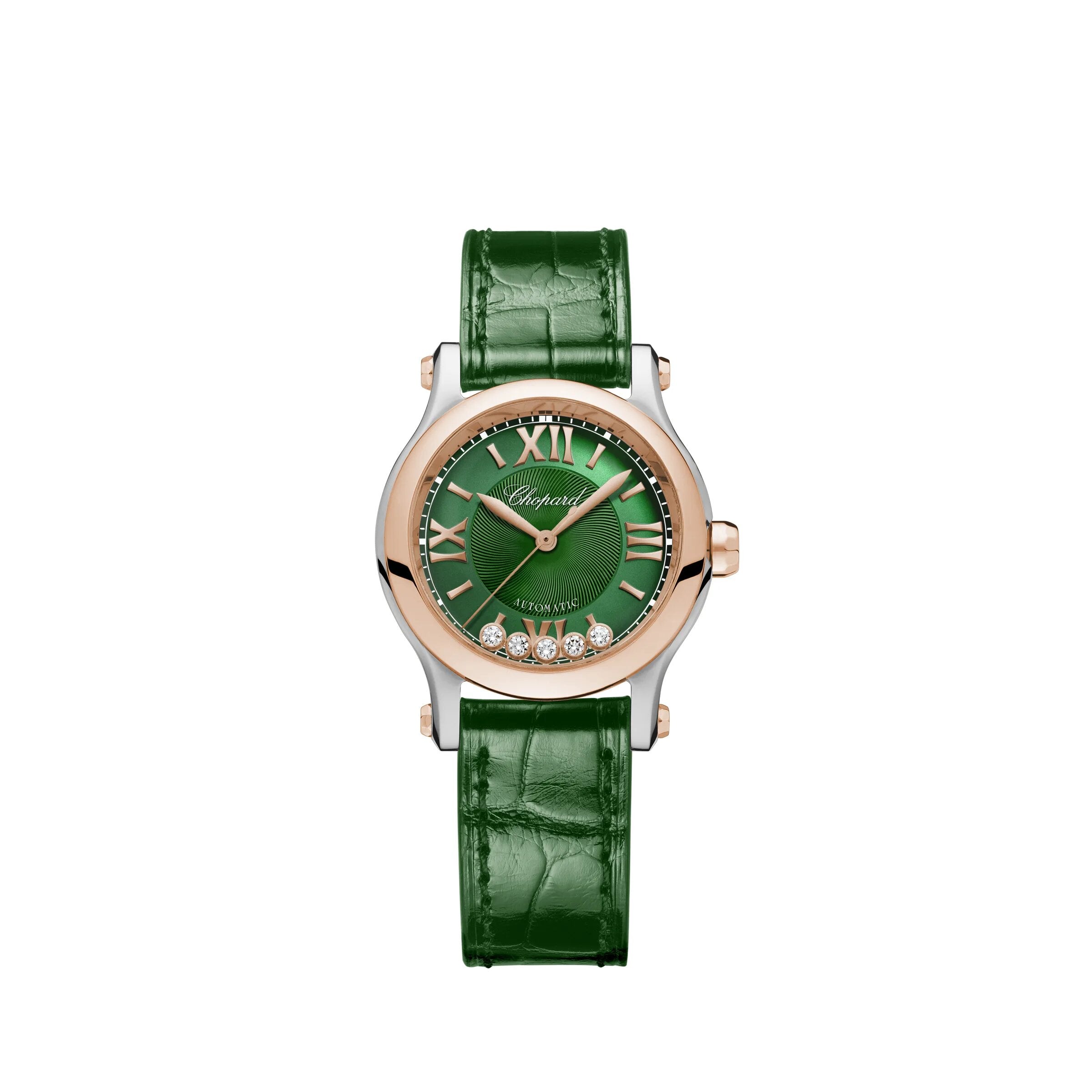 Chopard Happy Sport Stainlees steel & 18K Rose Gold & Diamonds Ladies Watch