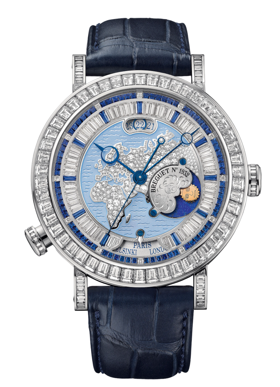 Breguet Classique “Hora Mundi” Europe-Oceania Platinum & Diamonds & Sapphires Men's Watch