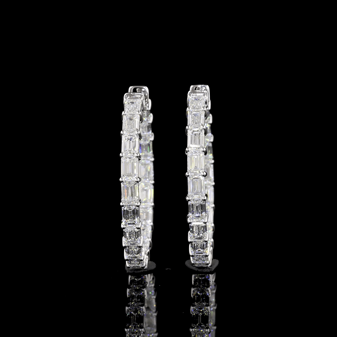 7.3 Carat Lab Grown Diamond Hoop Earrings