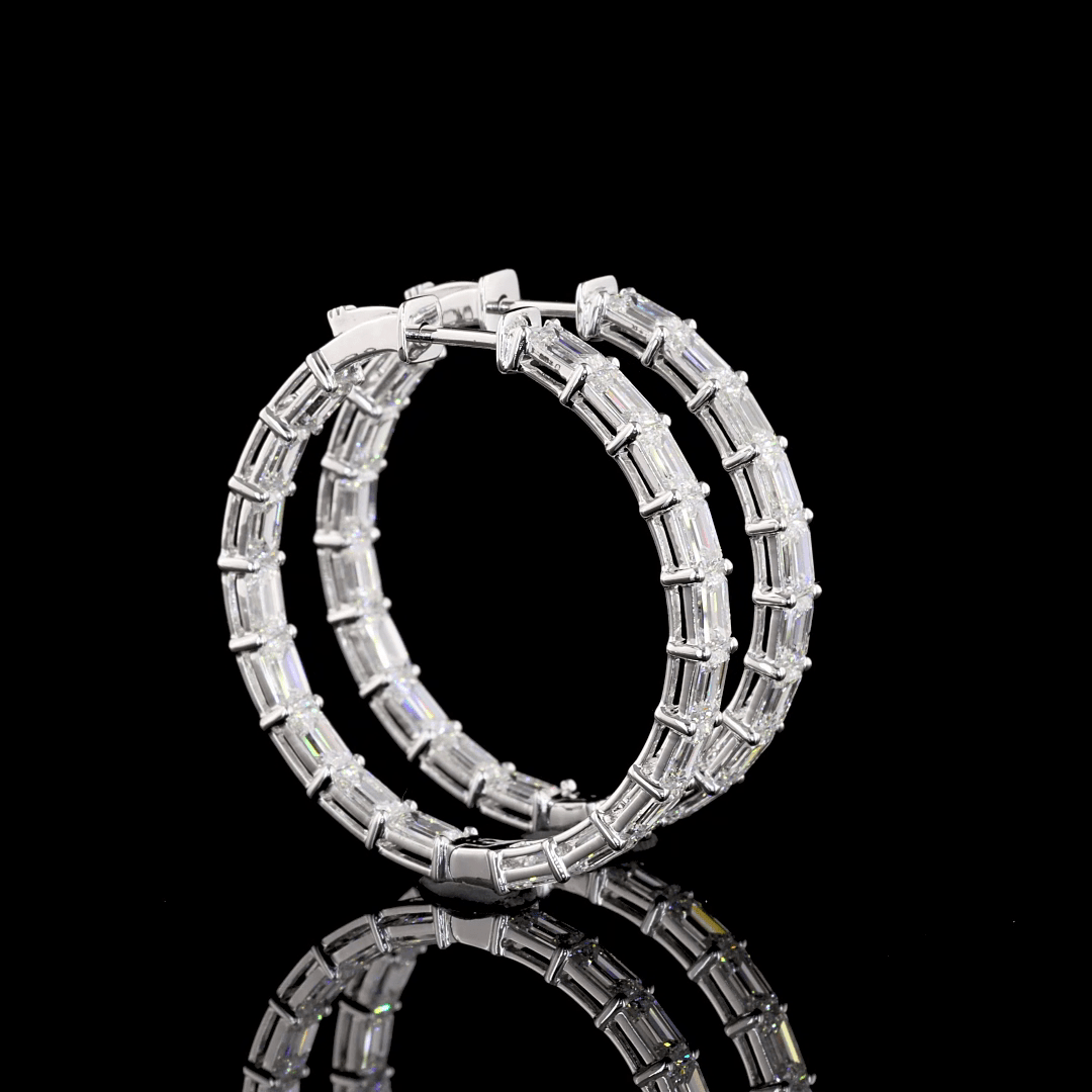 7.3 Carat Lab Grown Diamond Hoop Earrings