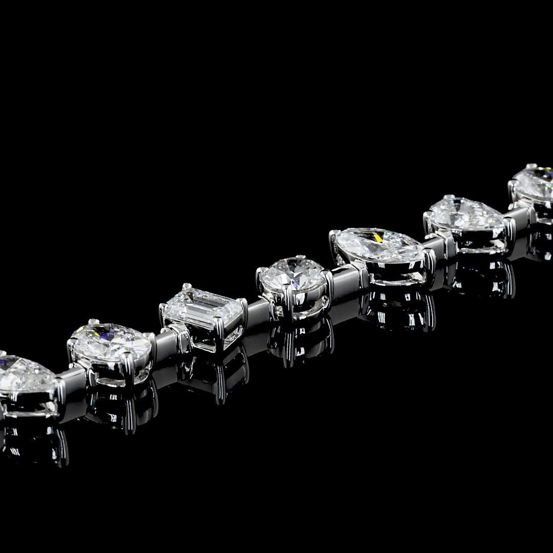 7.3 Carat Mixed Shape Lab Grown Diamond Tennis Bracelet