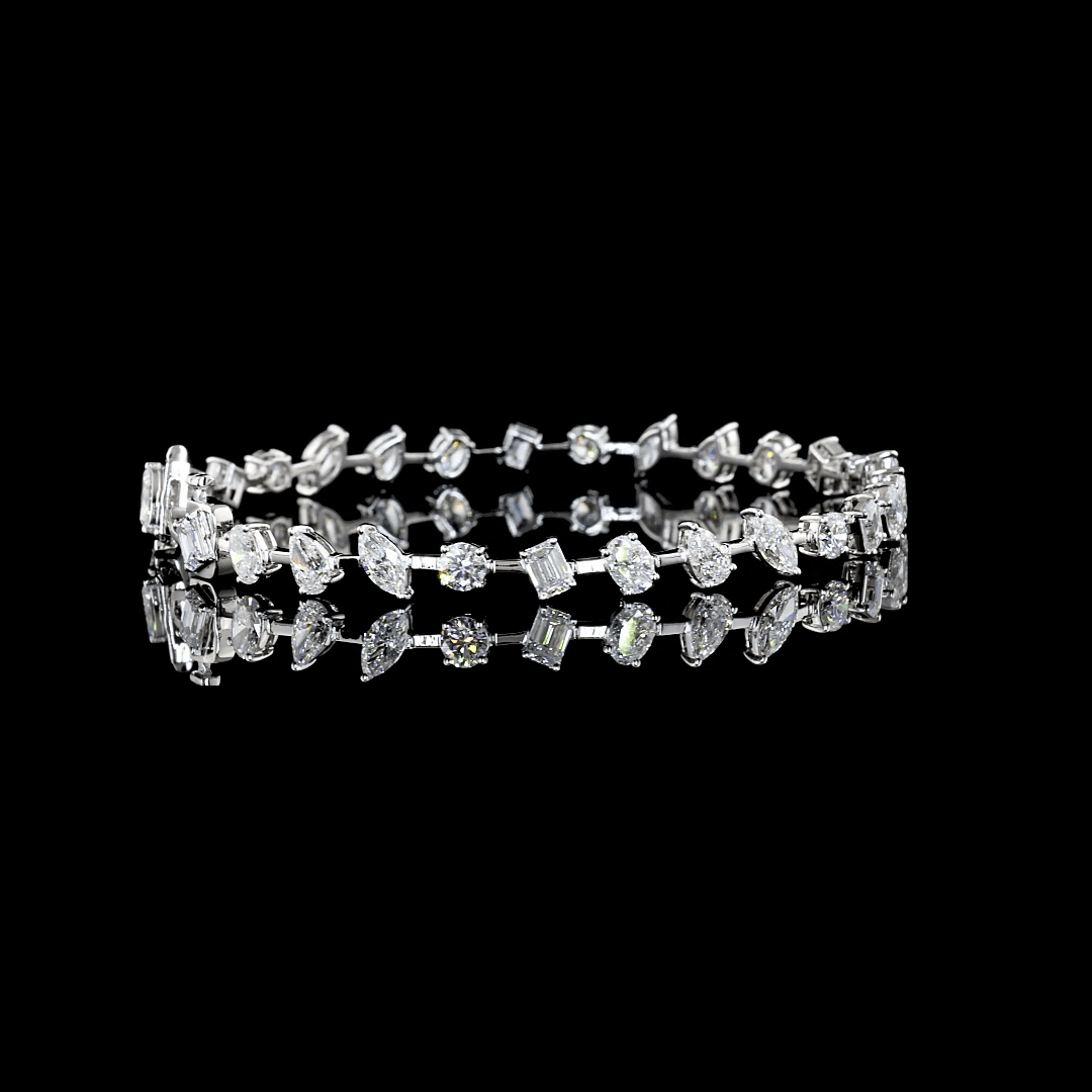 7.3 Carat Mixed Shape Lab Grown Diamond Tennis Bracelet