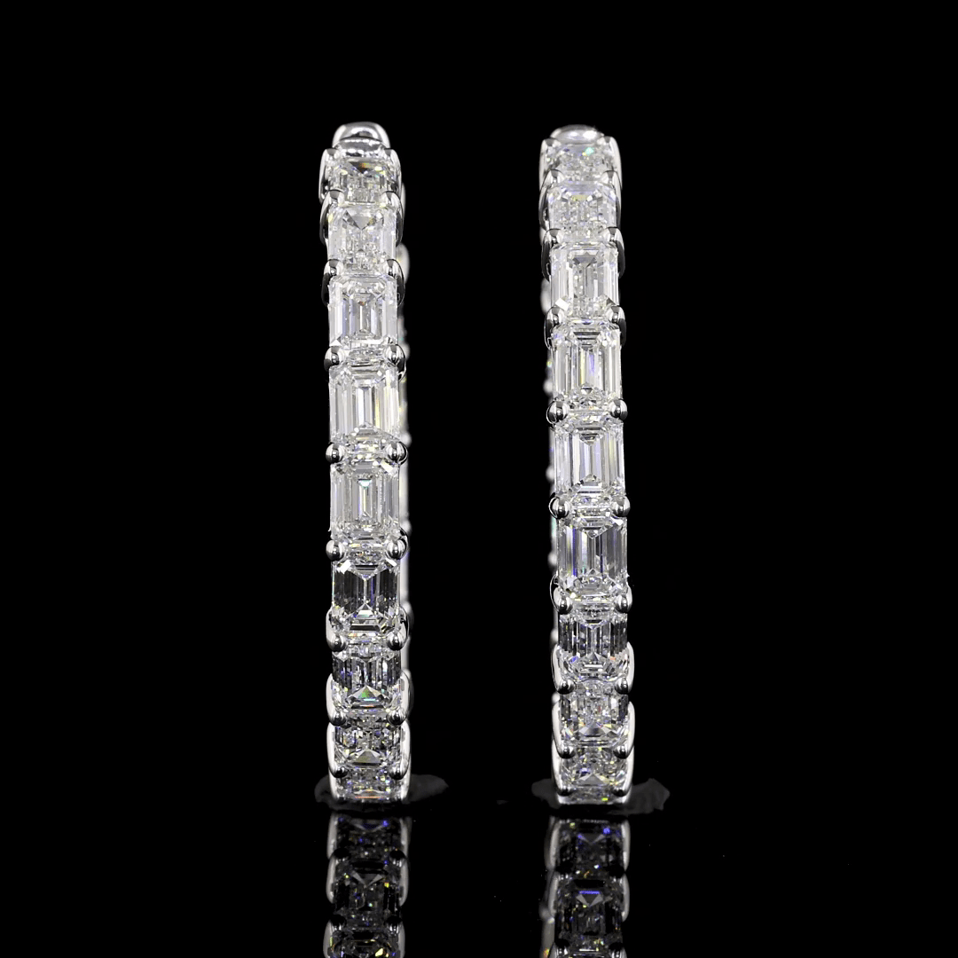 7.8 Carat Lab Grown Diamond Hoop Earrings