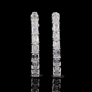 7.8 Carat Lab Grown Diamond Hoop Earrings