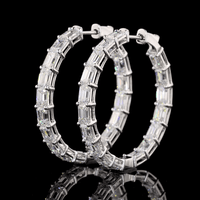 7.8 Carat Lab Grown Diamond Hoop Earrings