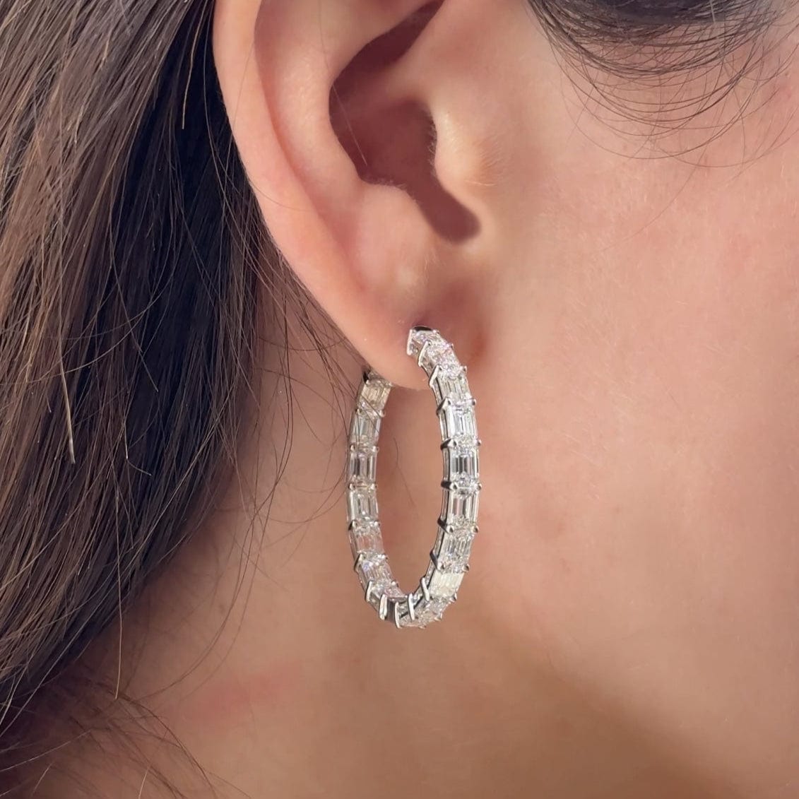 7.8 Carat Lab Grown Diamond Hoop Earrings