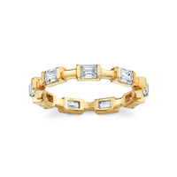Emerald Cut Diamond Bar Eternity Band