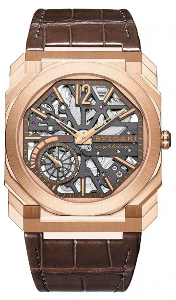 Bvlgari Octo Finissimo Skeleton 8 Days 18K Rose Gold Men's Watch
