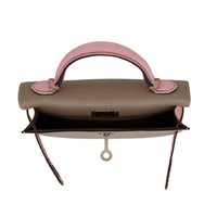Hermès Kelly II Sellier Mini HSS Gris Tourterelle/Rose Sakura Chèvre Leather Permabrass Hardware