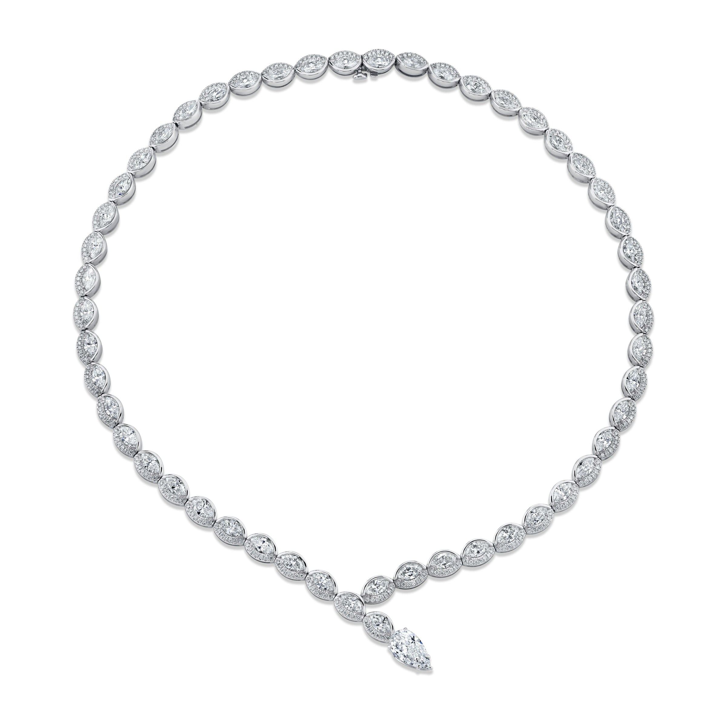 Marquise Asymmetrical Diamond Necklace