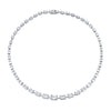 Graduated East-West Emerald Cut Diamond Necklace