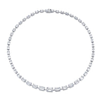 Graduated East-West Emerald Cut Diamond Necklace
