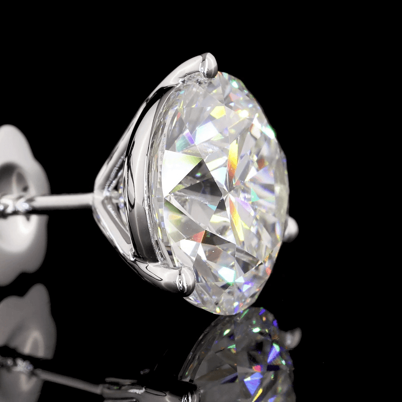 8 Carat Round Lab Grown Diamond Stud Earrings