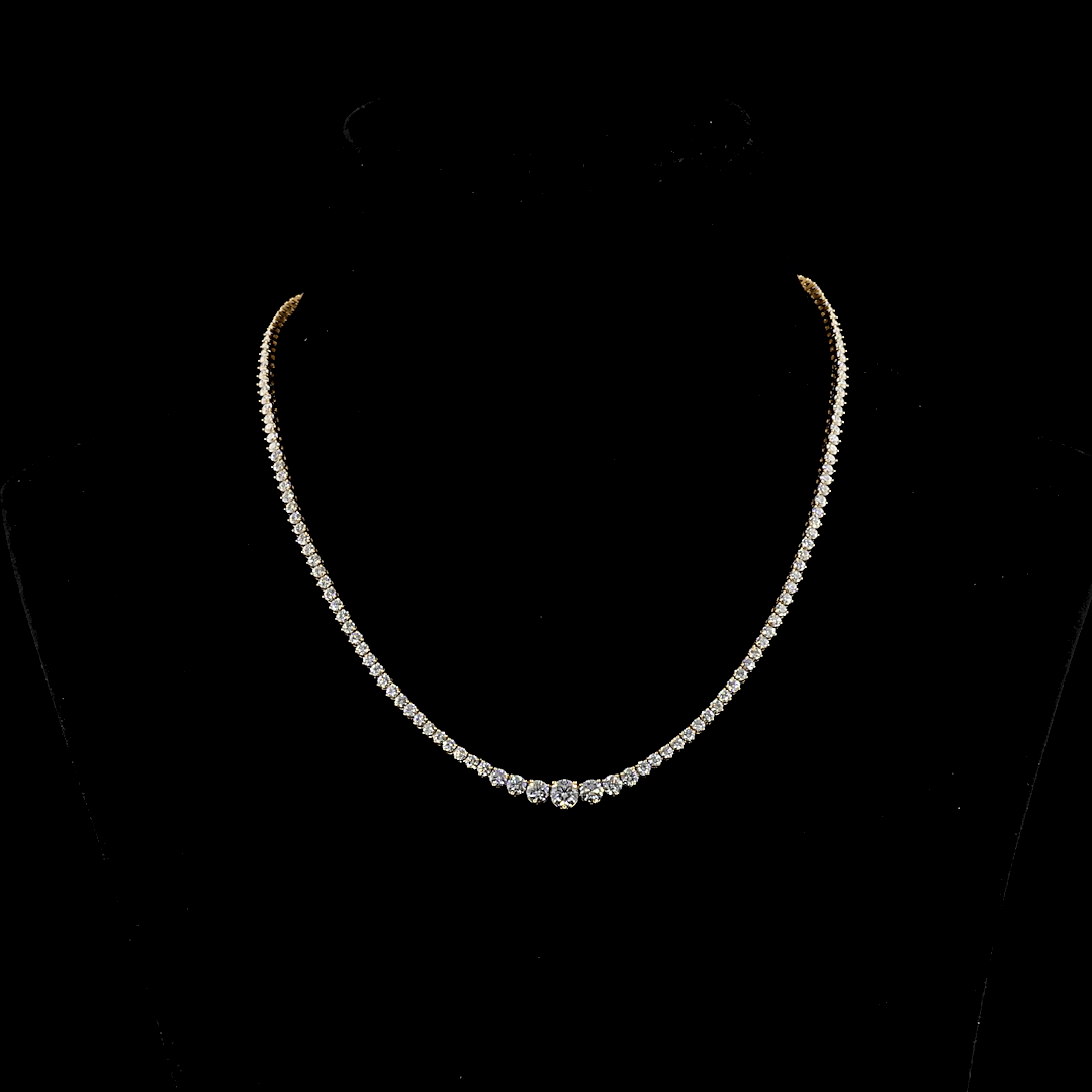8 Carat Graduated Lab Grown Diamond Tennis Necklace