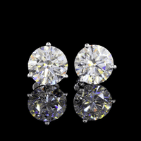 8 Carat Round Lab Grown Diamond Stud Earrings