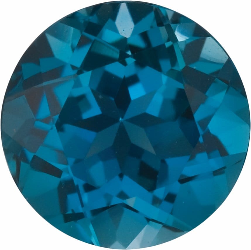 8 mm Round Faceted AA London Blue Topaz
