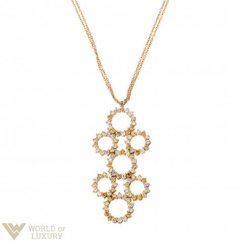 Damiani Charming Yellow Gold Pendant with Multicolor Diamonds