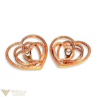 Chopard Cuorissimo Rose Gold Pink Sapphire Heart Ladies Earclips