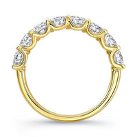 Round Diamond Halfway Band - Yellow Gold
