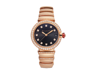 Bvlgari Lvcea Black 18K Rose Gold & Diamonds Ladies Watch