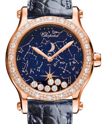Chopard Happy Sport Moon Phase 18K Rose Gold & Diamonds Lady's Watch