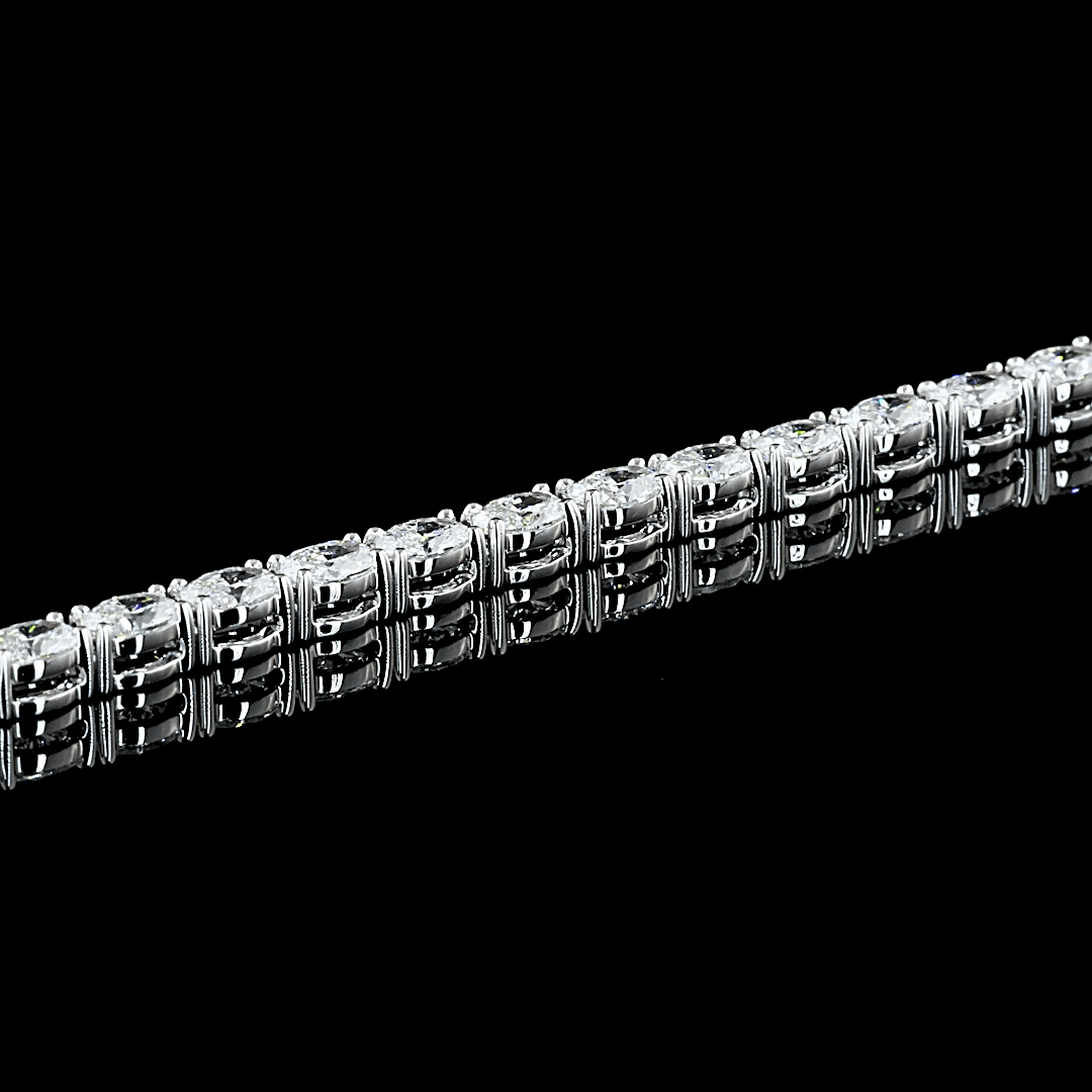 9.2 Carat Oval Lab Grown Diamond Tennis Necklace