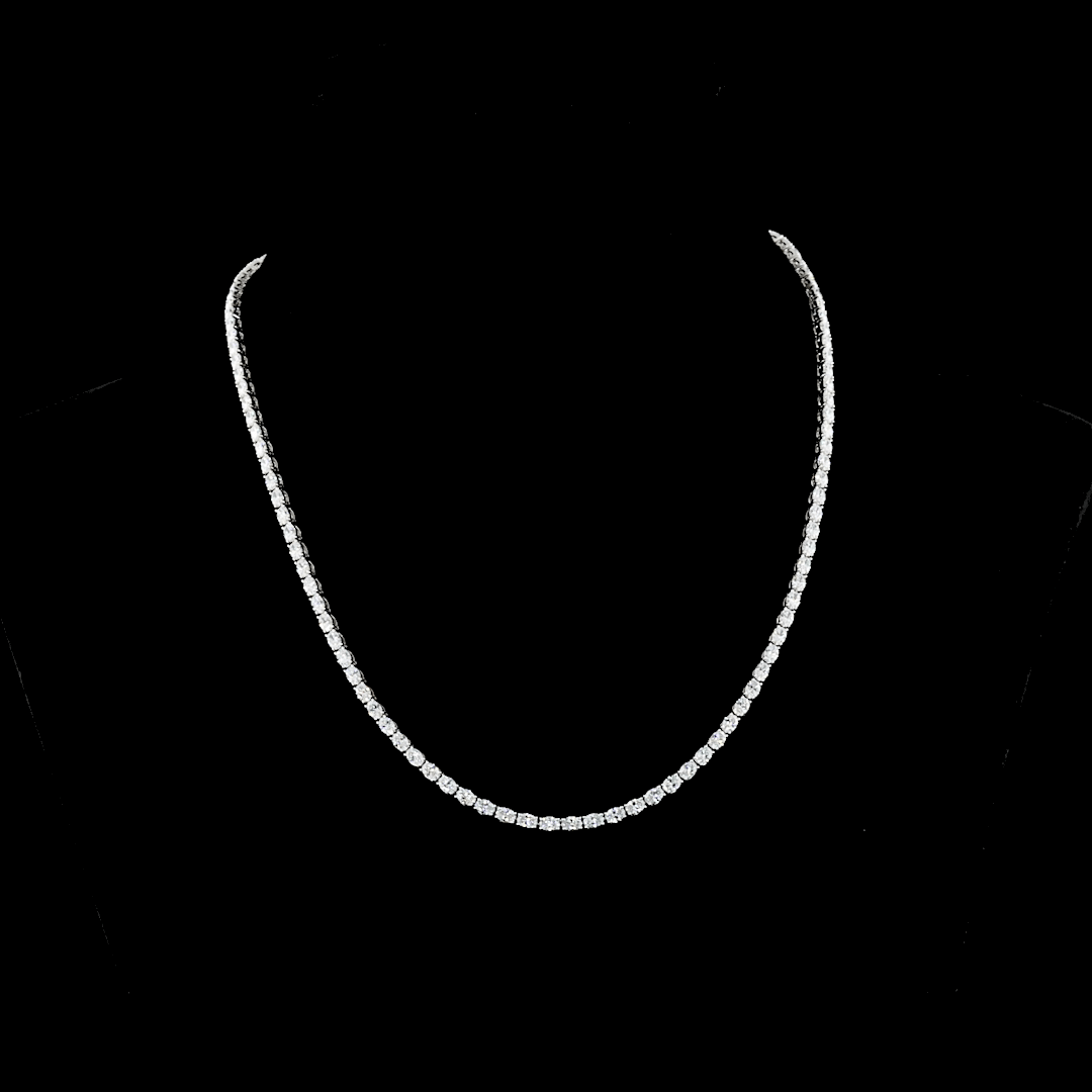9.2 Carat Oval Lab Grown Diamond Tennis Necklace